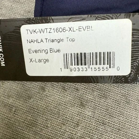 Tavik Nahla Triangle Bikini Top Women's XL Evening Blue Stretch Beach Swimwear - Picture 6 of 6